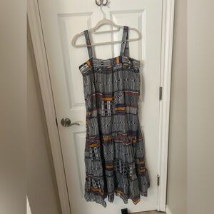 Lemlem Black and Orange Midi Dress